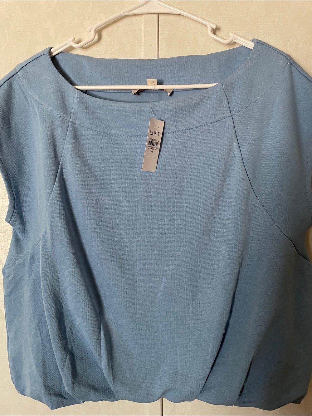 LOFT Light Blue Sleeveless Boatneck Tank Top